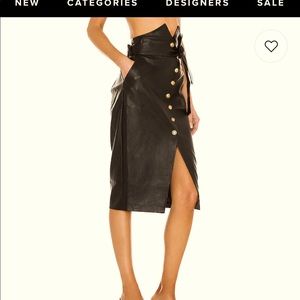 Tie waist skirt in black